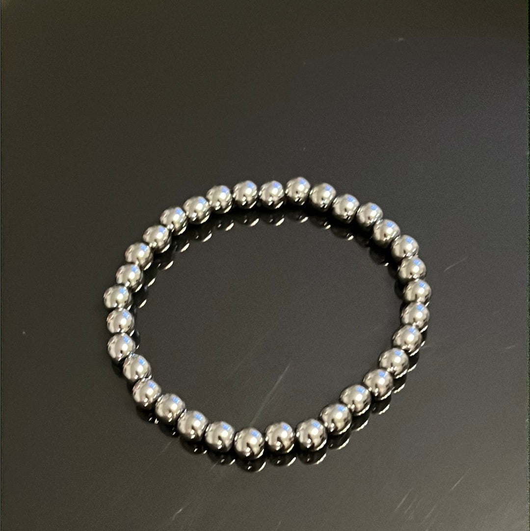 Pulsera de hematita - Elástica y unisex