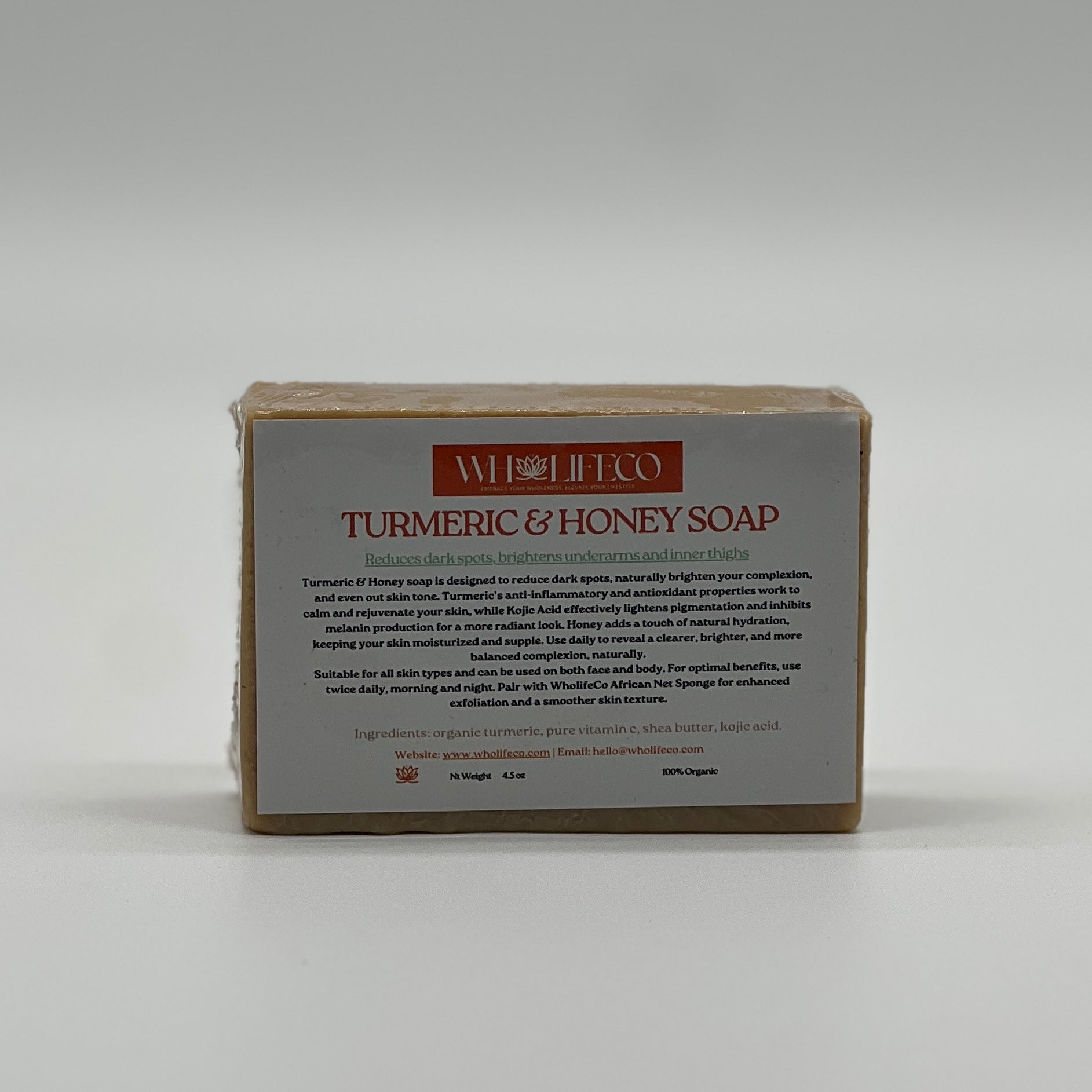 Jabón de cúrcuma y kójico para rostro y cuerpo - Orgánico y vegano