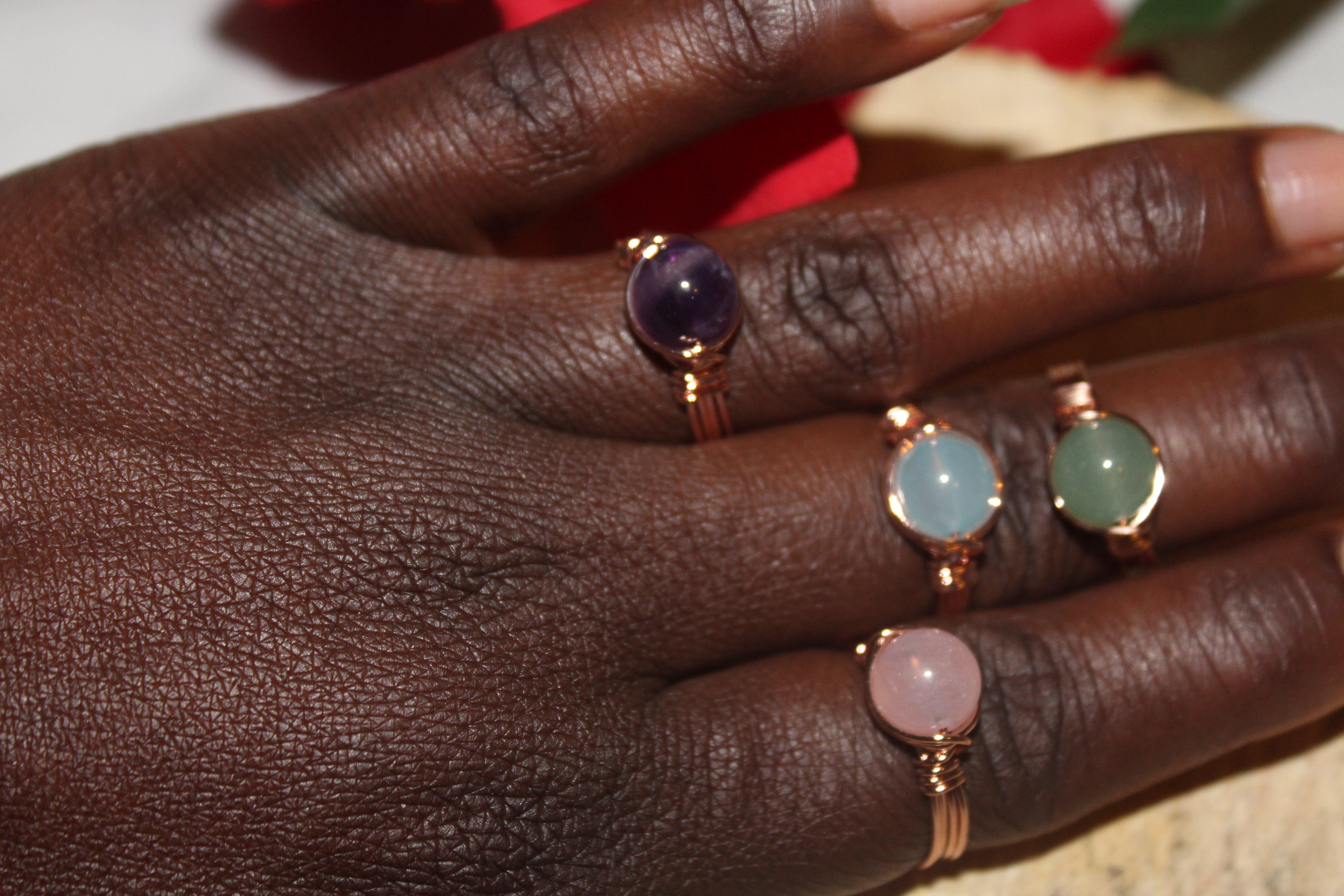 crystal rings set for women