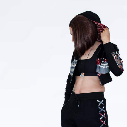 awa african crop hoodie