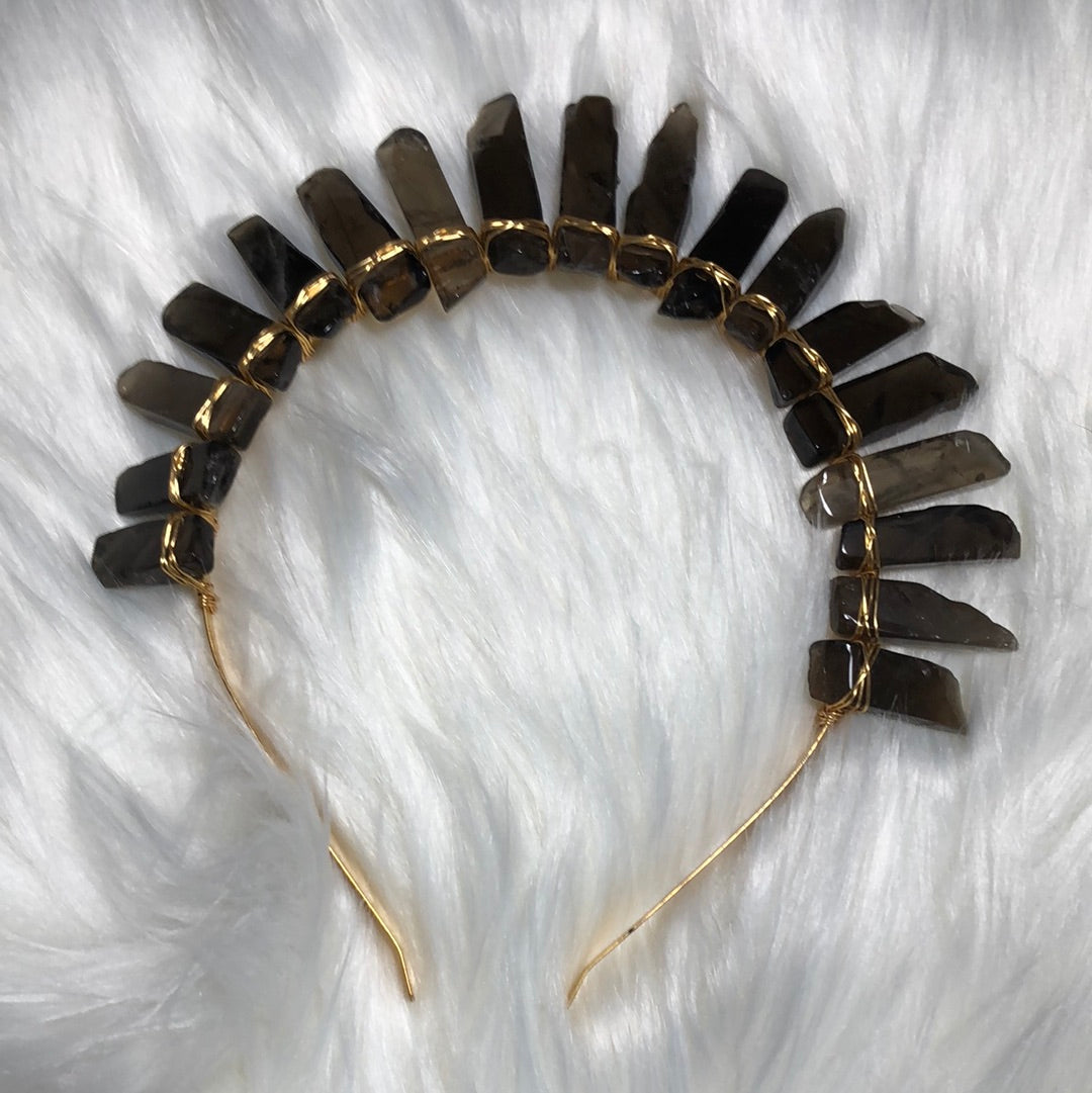 raw healing stones headband
