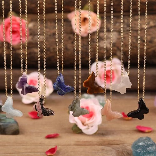 butterfly shape crystal pendant