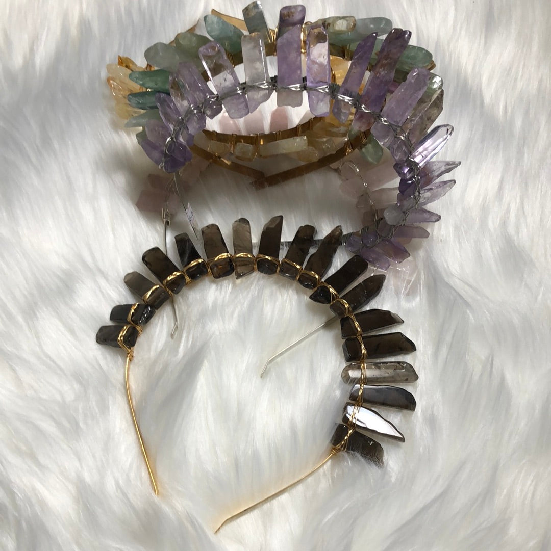 Raw Crystal crown - Gemstone Tiara for bride