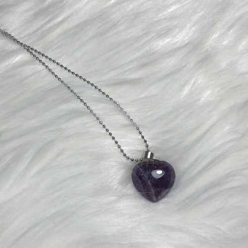 amethyst silver necklace