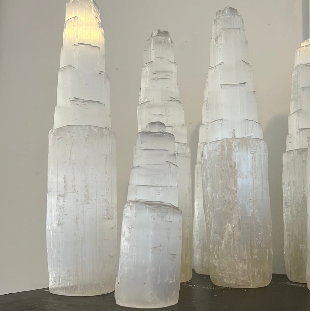 Tall Selenite tower crystal - Selenite Skycraper -12 inches