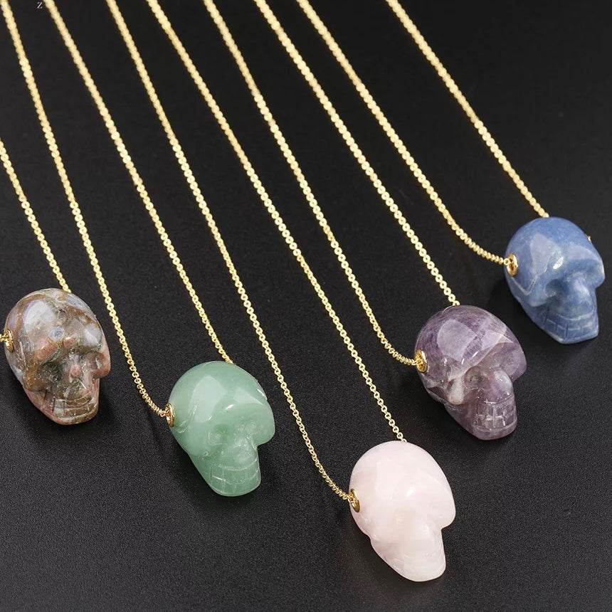 Skull Crystal pendant necklace - Unisex