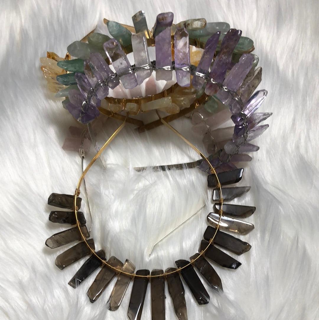 Raw Crystal crown - Gemstone Tiara for bride