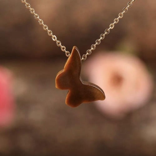 butterfly tiger eye necklace