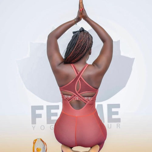 criss cross backless yoga jumpsuit