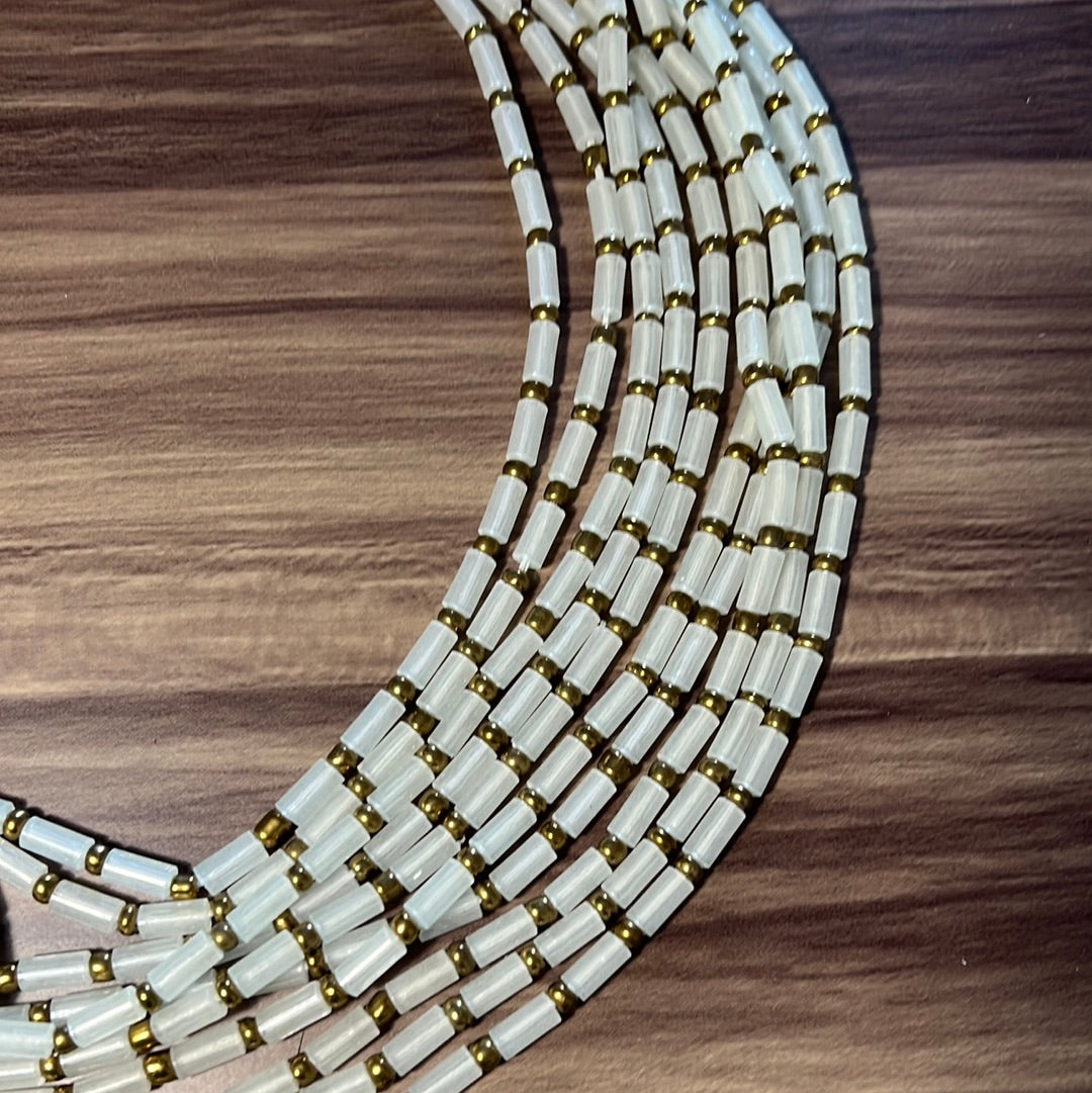 Glow in Dark Waist Beads - Fluorescent & Gold Belly Beads