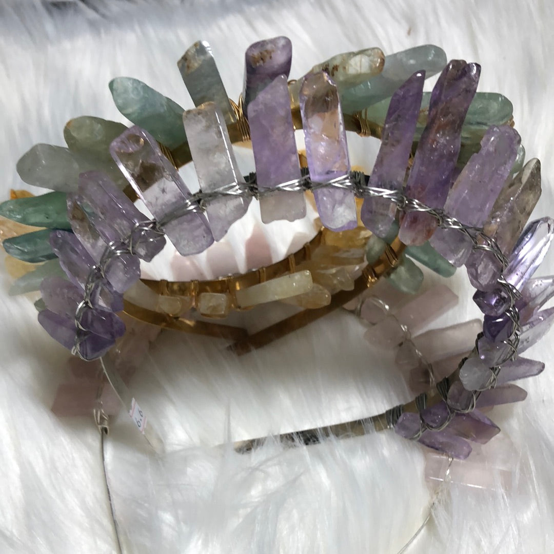 Raw Crystal crown - Gemstone Tiara for bride