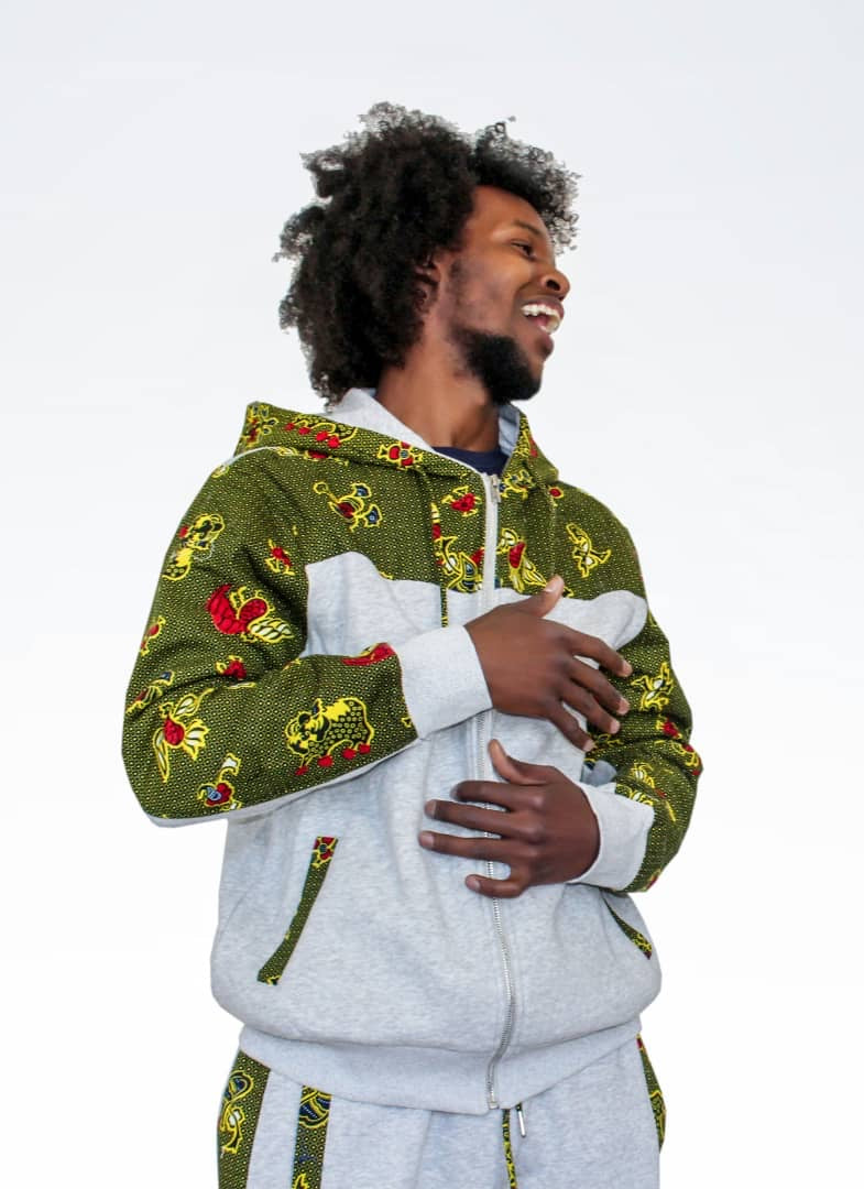 african Kente green hoodie