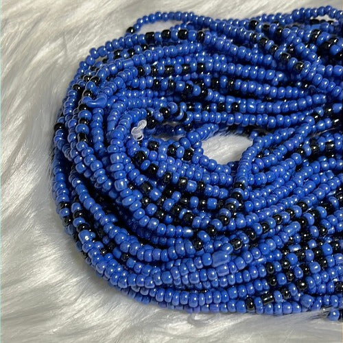 blue waist beads with navy bead