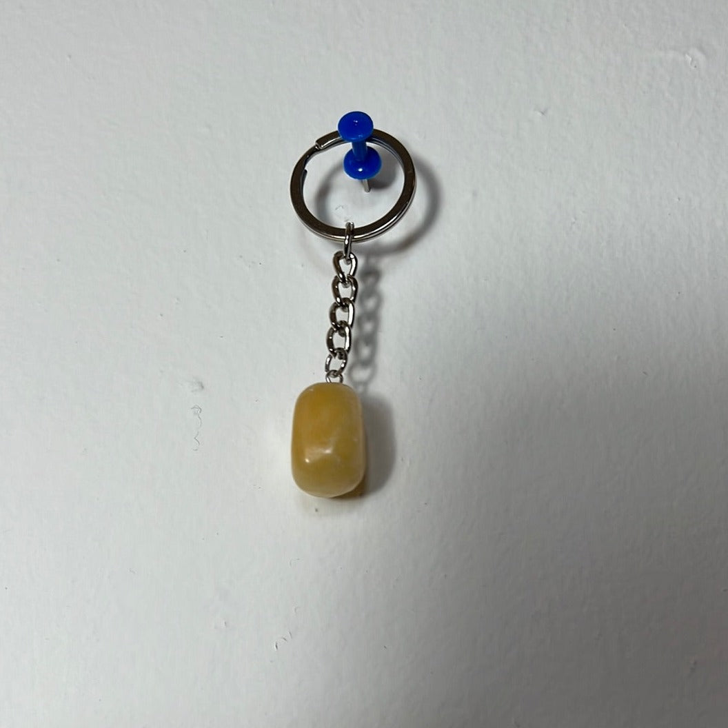 Yellow jade tumble stone