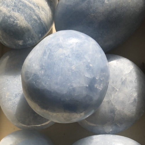 celestite palm stones