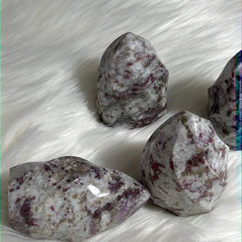 rubelite healing stone with base