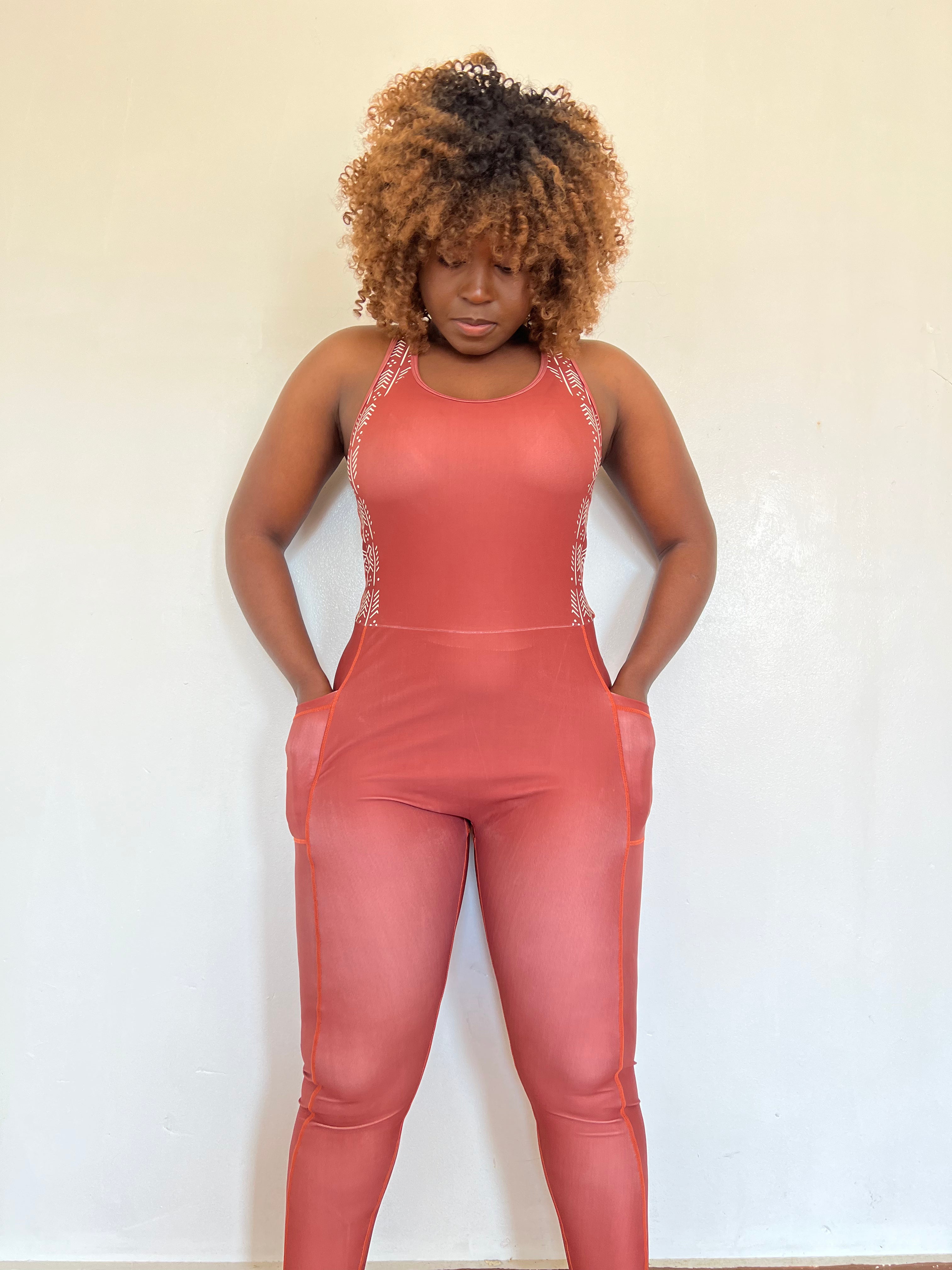activewear jumpsuit with side pocket