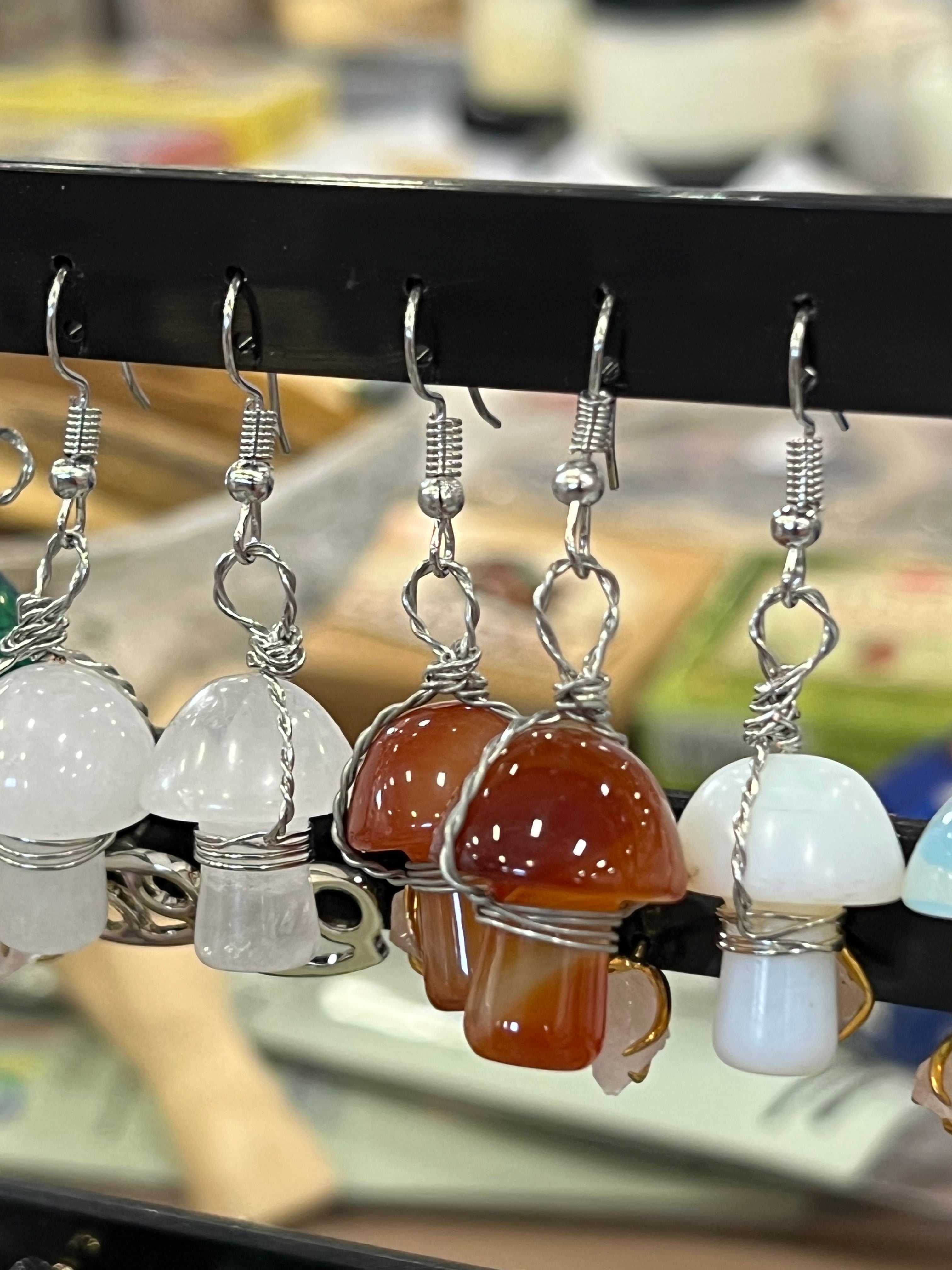 Mushroom crystal necklace