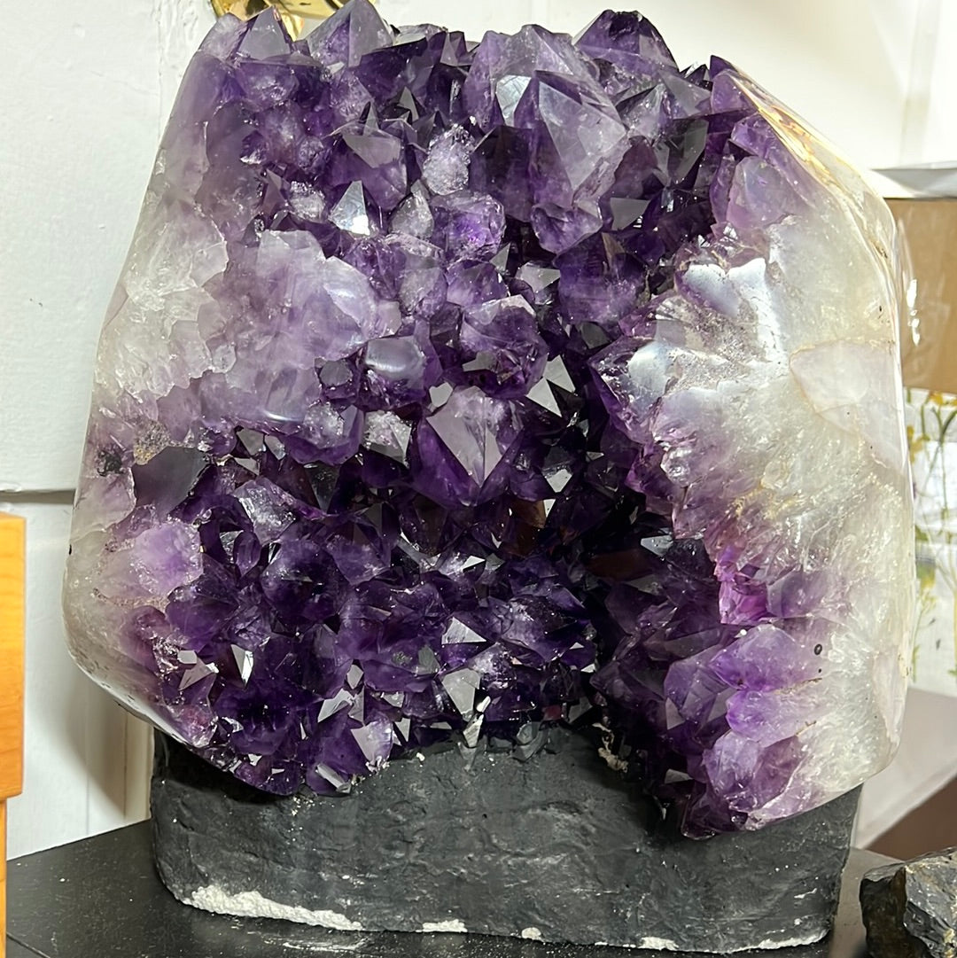 AMETHYST CLUSTER WITH CEMENT BASE