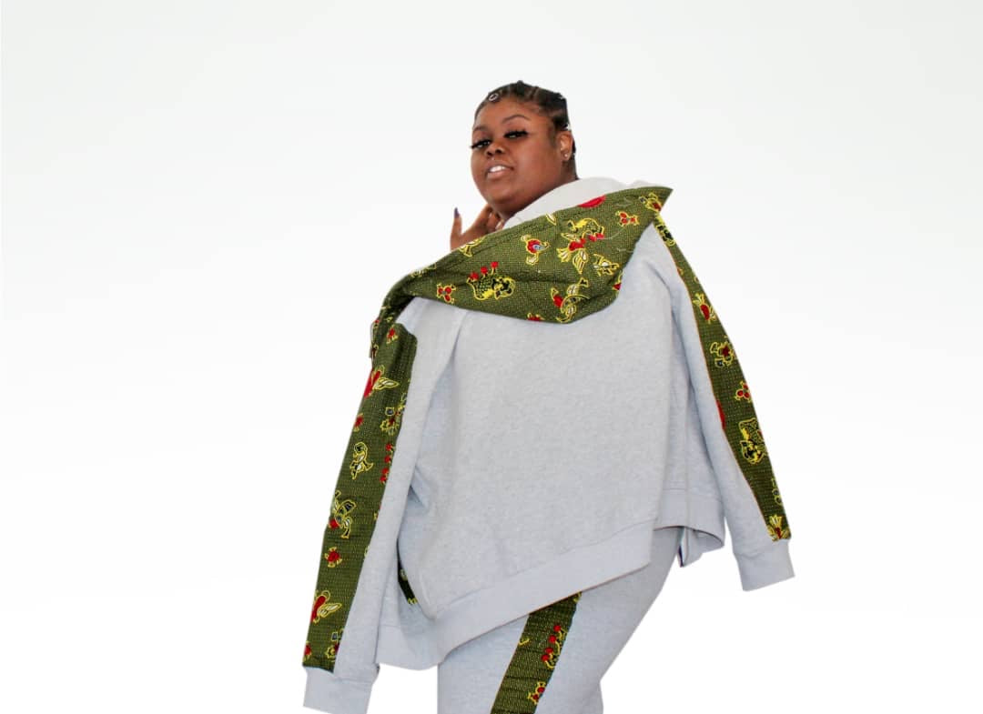 african Kente green hoodie