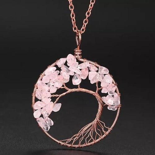 rose quartz necklace