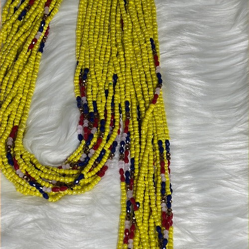 Yellow African waist beads