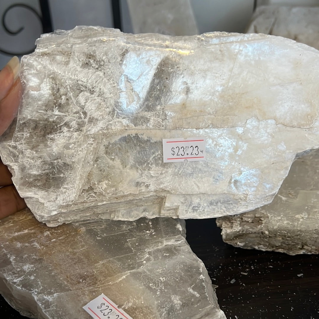 Auténtica losa de selenita de Utah - Yeso crudo