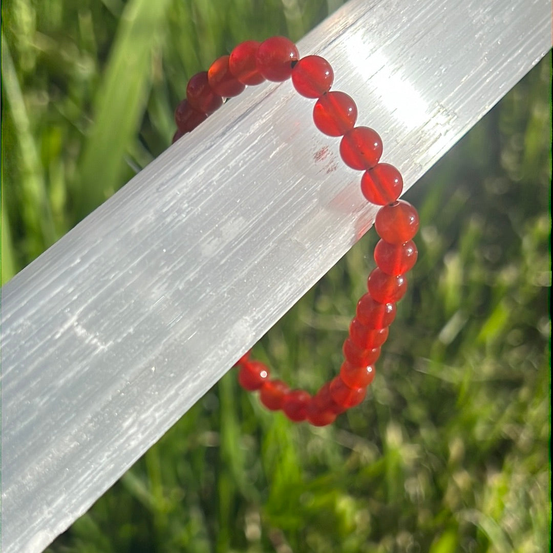 Pulsera de cornalina | Pulsera de cuentas de cristal curativo
