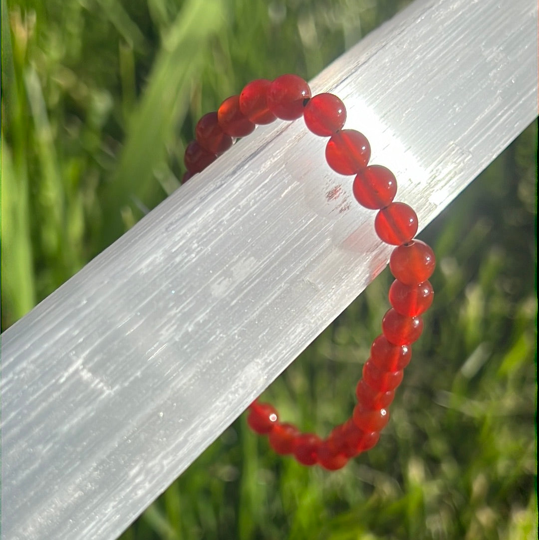Pulsera de cornalina | Pulsera de cuentas de cristal curativo