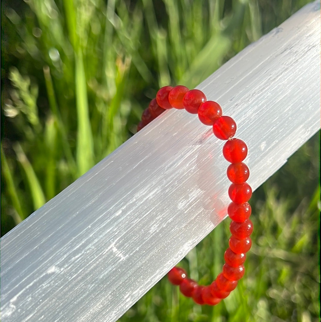 Pulsera de cornalina | Pulsera de cuentas de cristal curativo