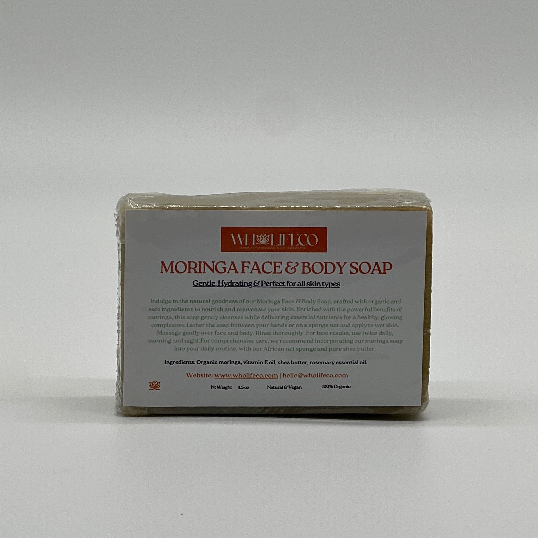 Jabón facial y corporal de moringa - Vegano y orgánico