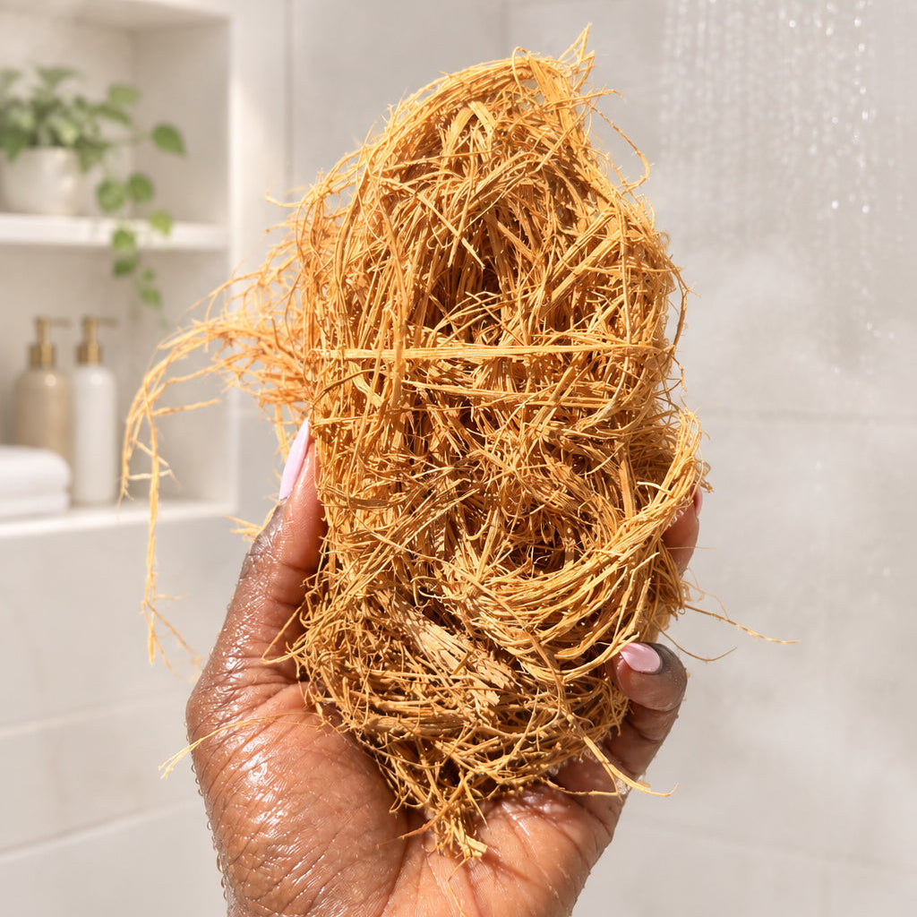 african coconut husk body exfoliator