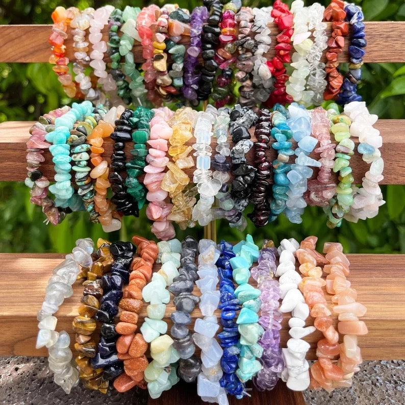 Pulseras de piedras naturales en bruto