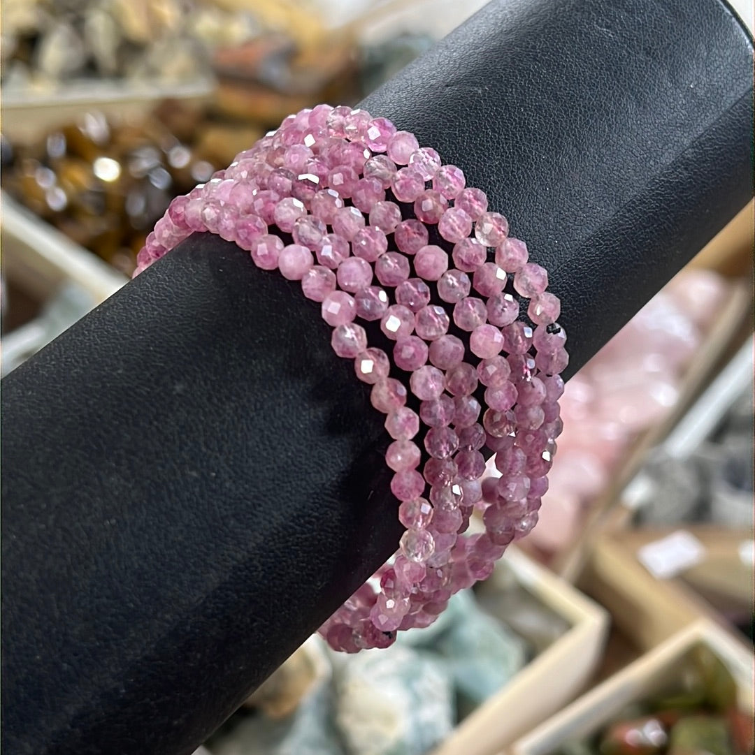 Pulsera de turmalina rosa
