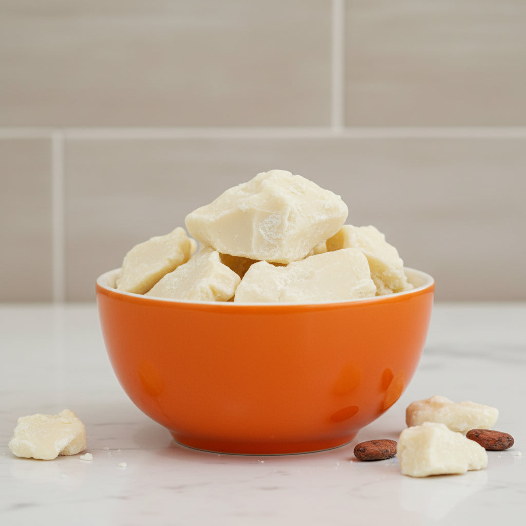 fresh and raw cocoa butter