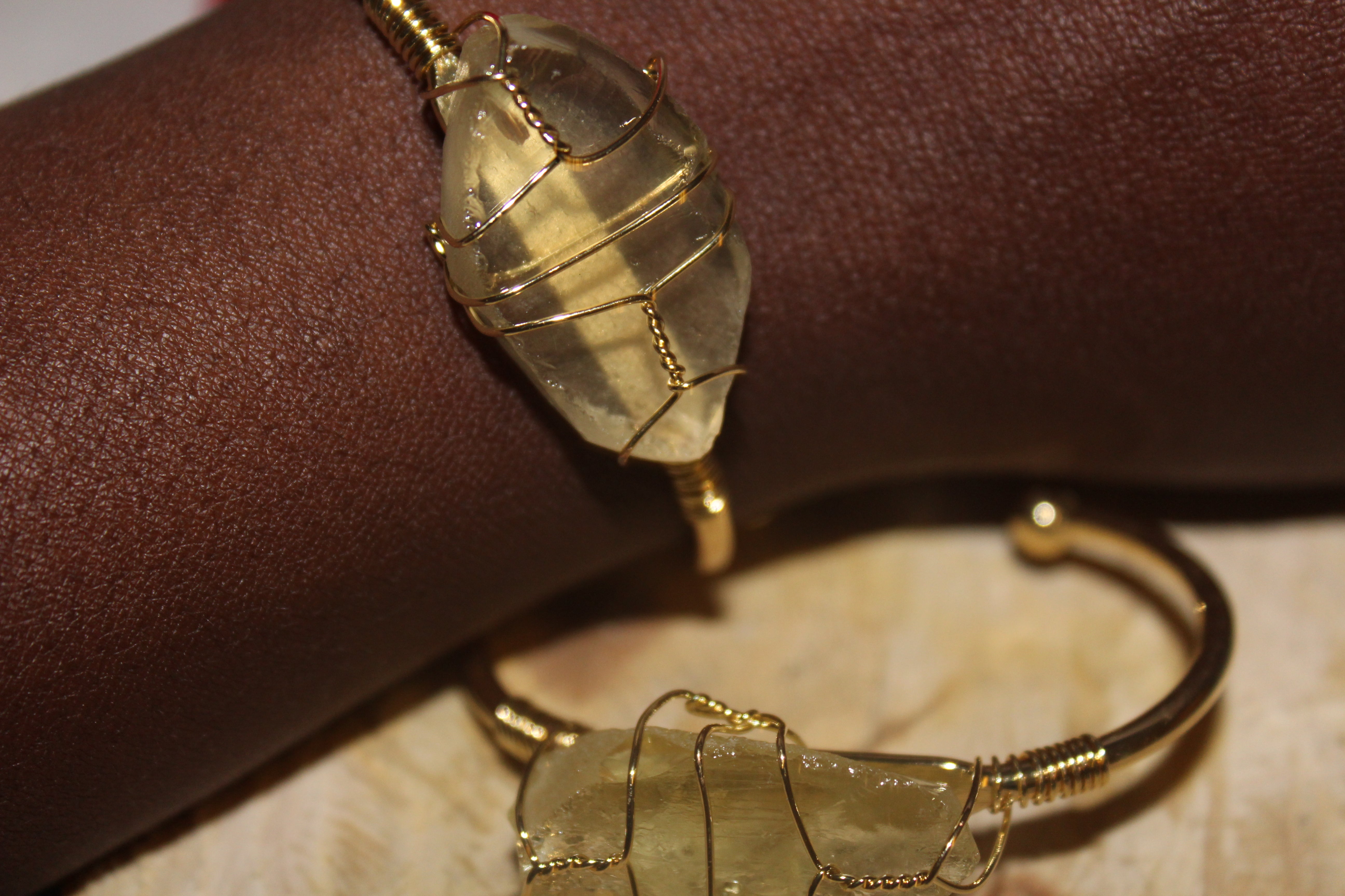raw citrine cuff bracelet