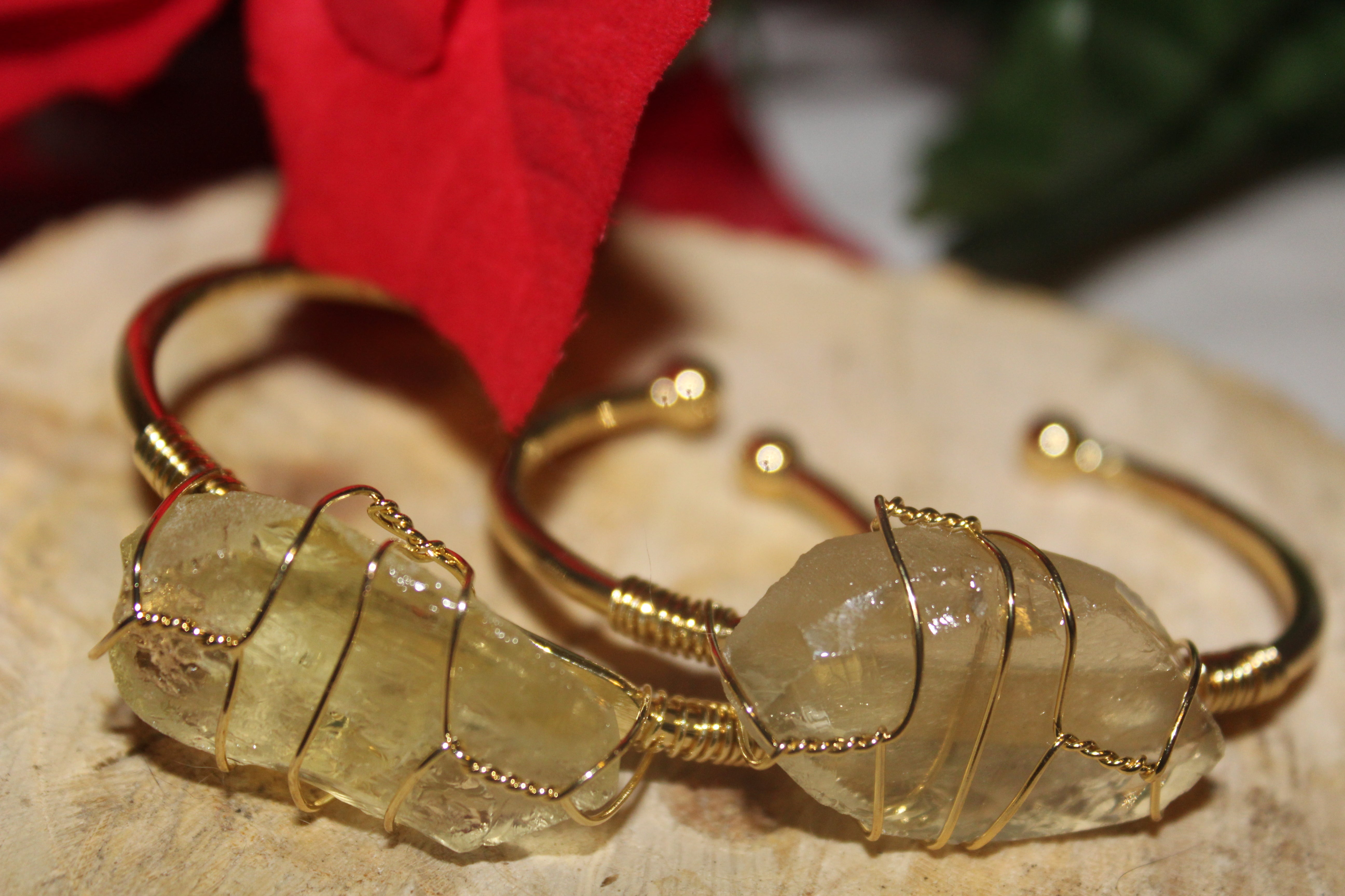 Citrine Bangles Bracelet | Gold Plated