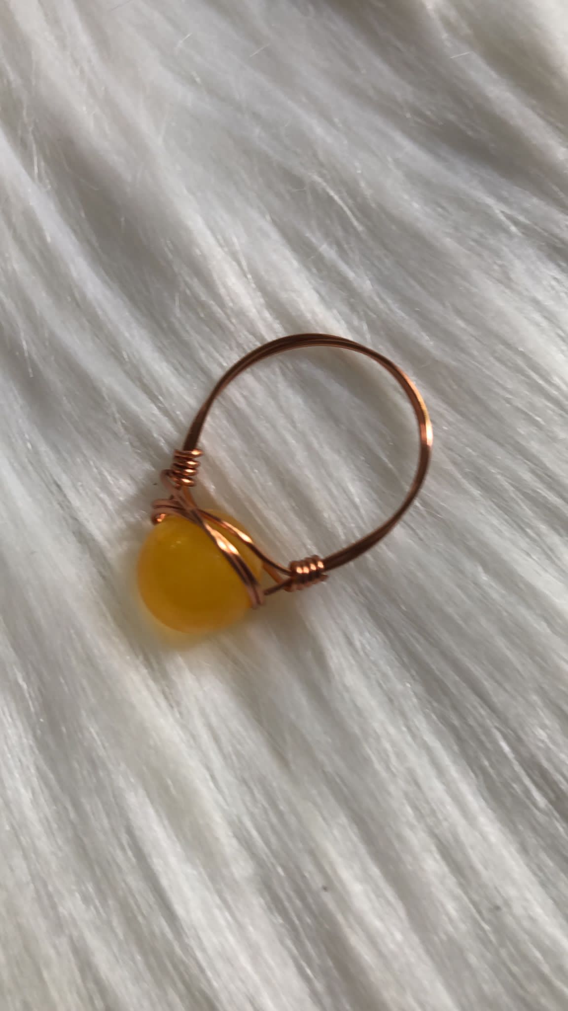 Anillos envueltos con alambre de cristal - Anillos de cobre envueltos a mano