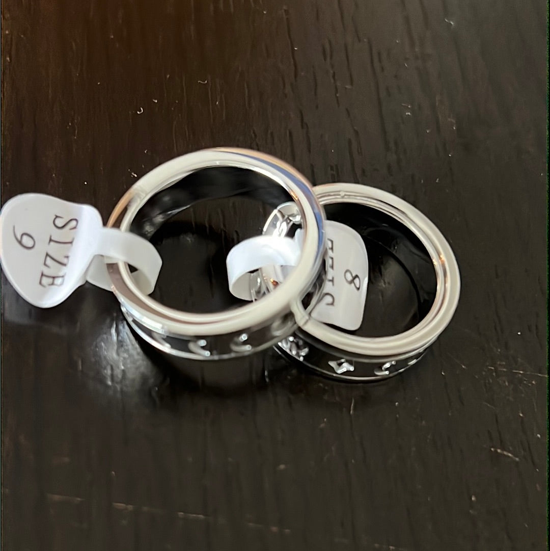 Anillo de oro y plata con fases lunares - Giratorio