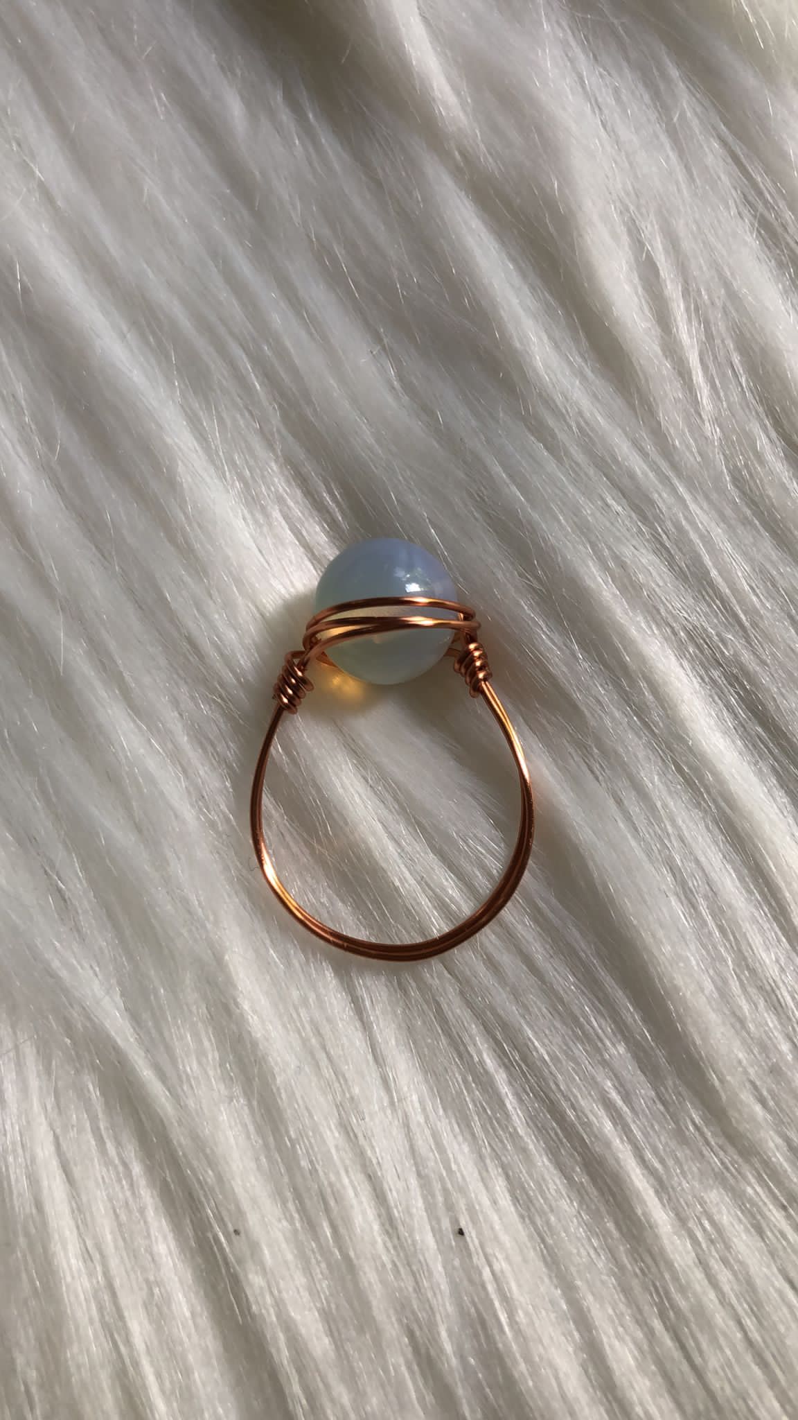 Anillos envueltos con alambre de cristal - Anillos de cobre envueltos a mano
