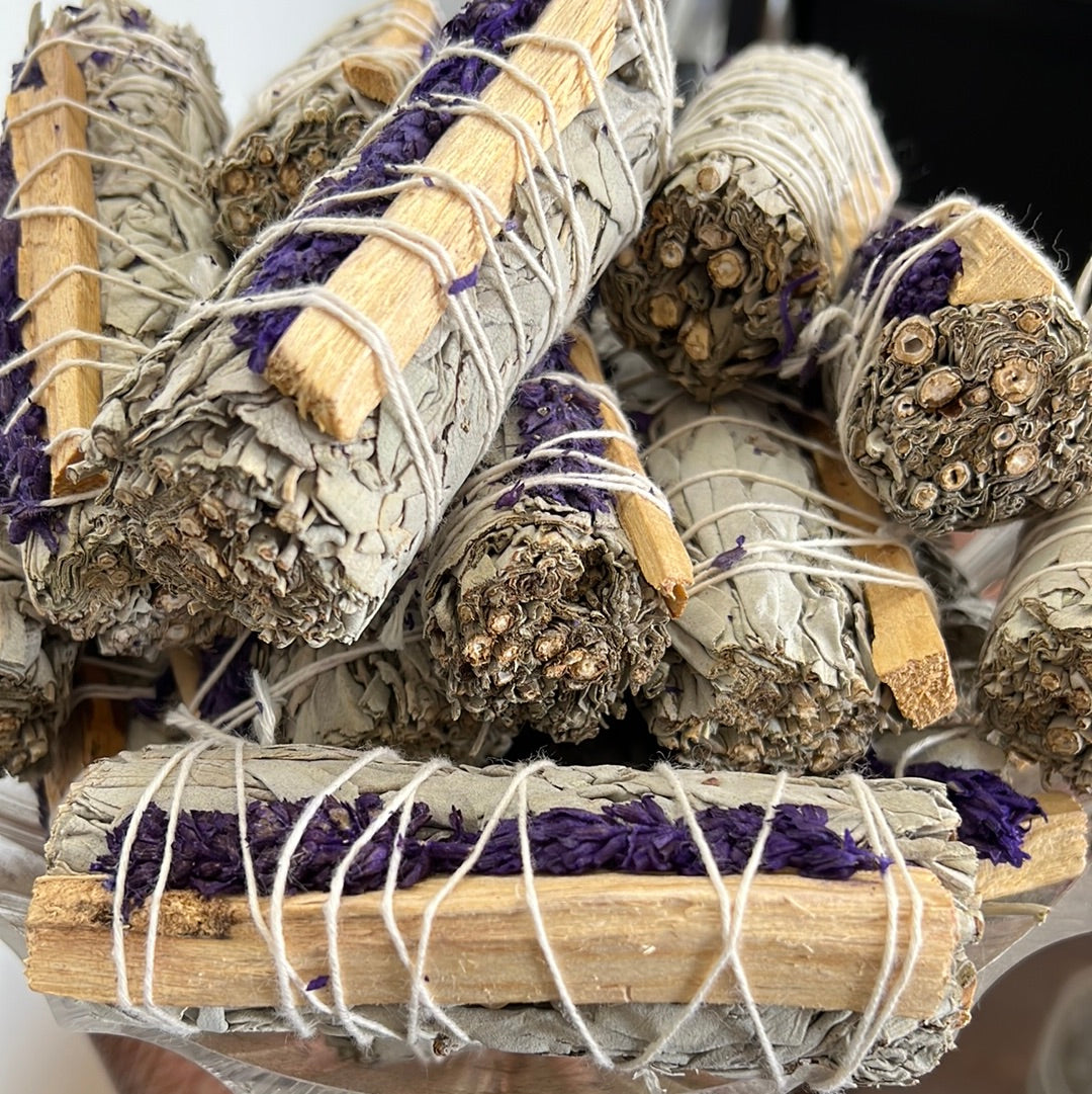 White Sage bundle with Lavender & Palo Santo