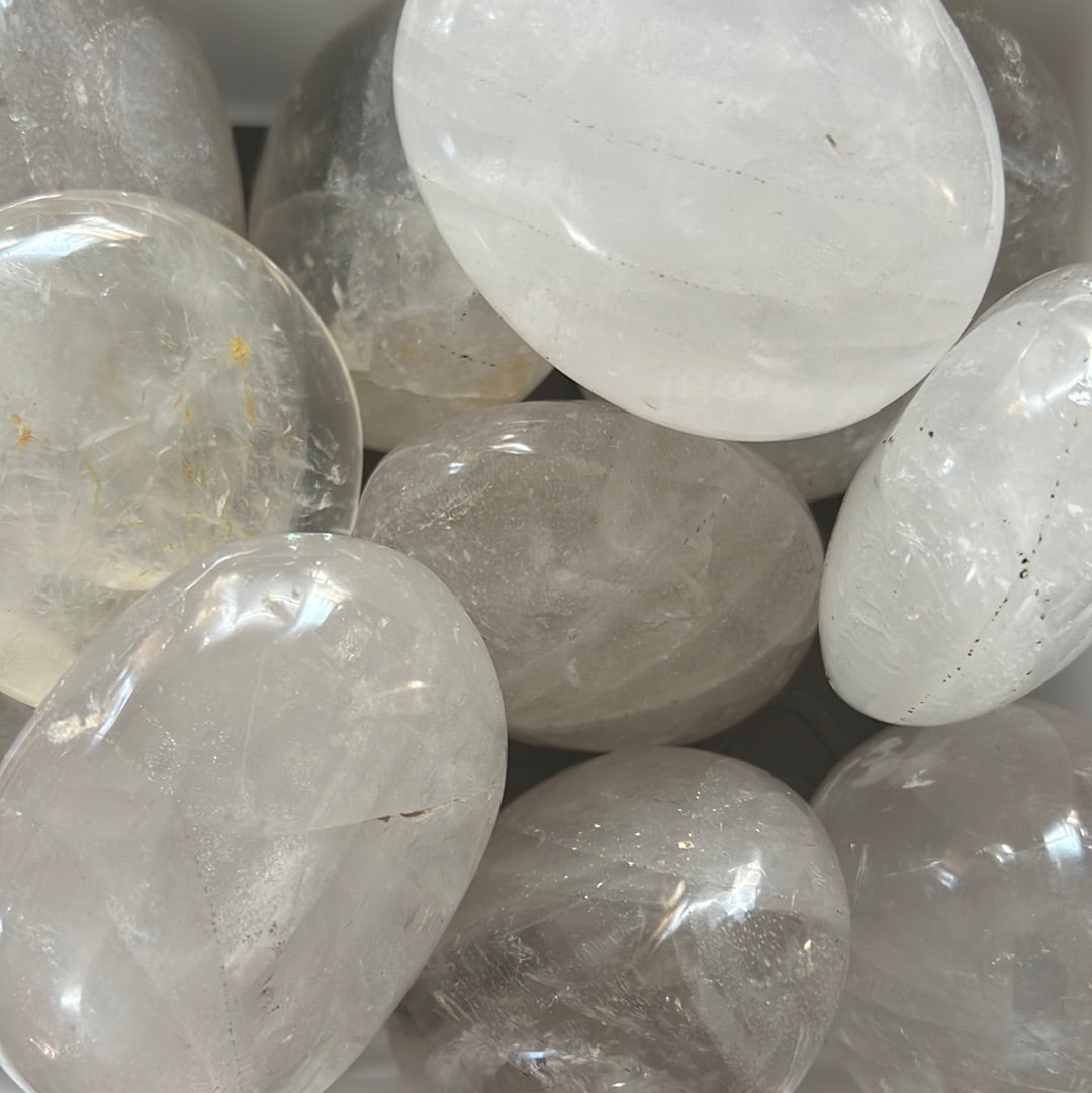 Large Clear quartz Palm Stone