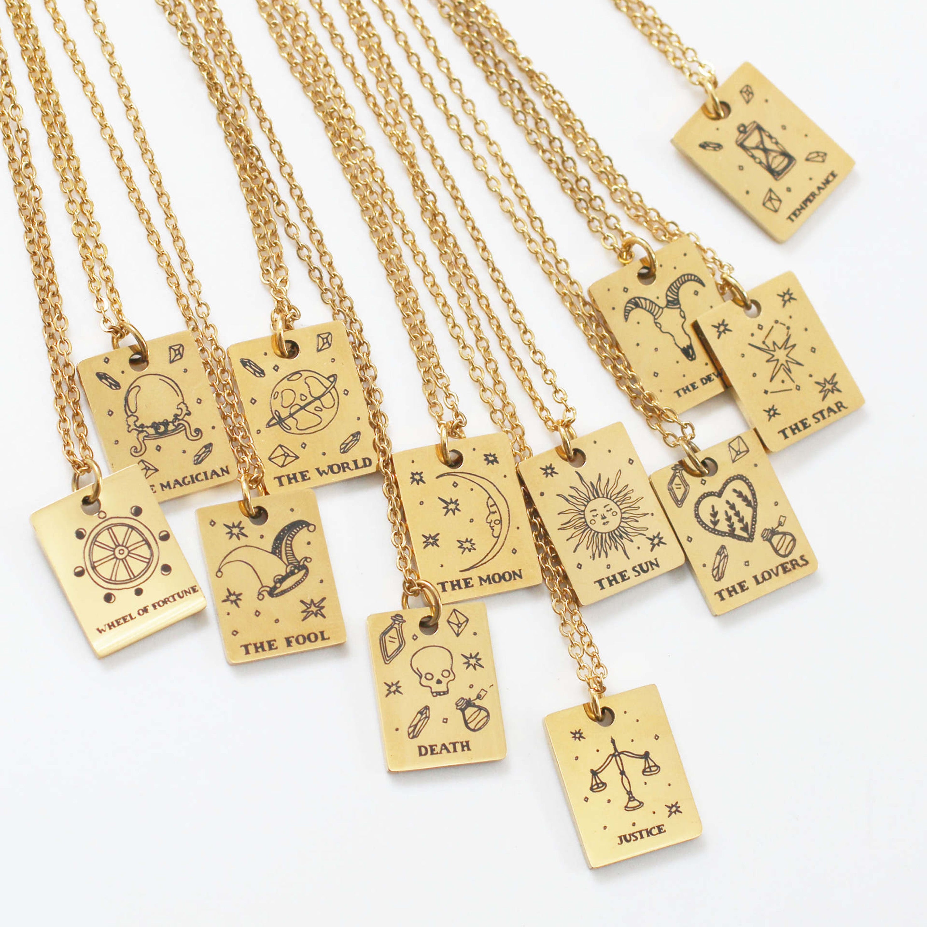 The lovers Tarot card pendant necklace - Unisex spiritual jewelry
