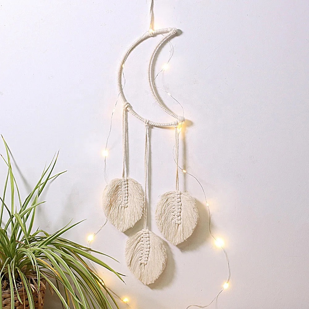 moon dream catcher with light