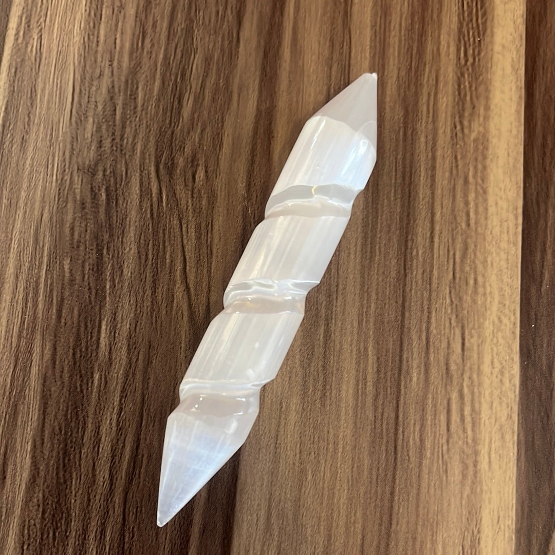 Selenite Satin Spar varita y calor