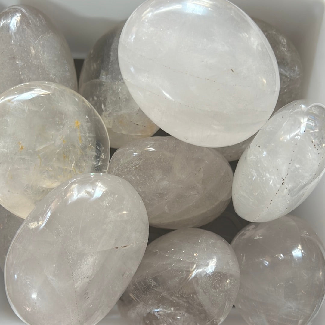 Large Clear quartz Palm Stone