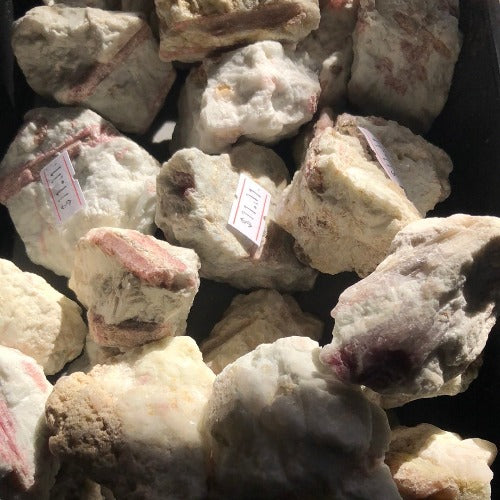 raw pink tourmaline healing stones