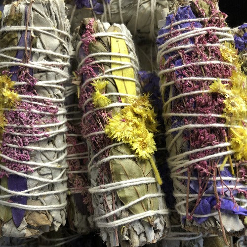 floral sage smudge stick