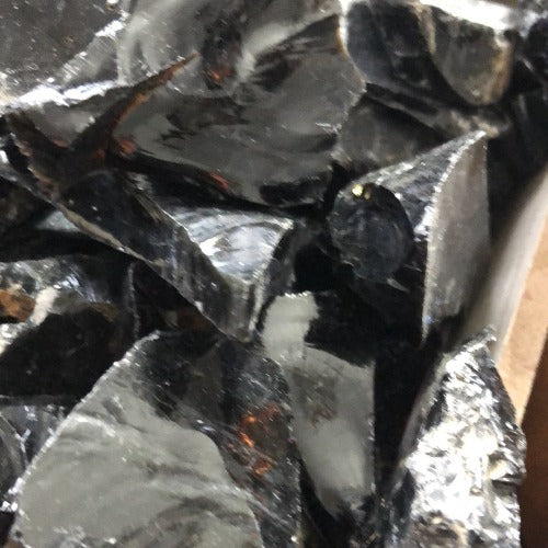 raw black obsidian