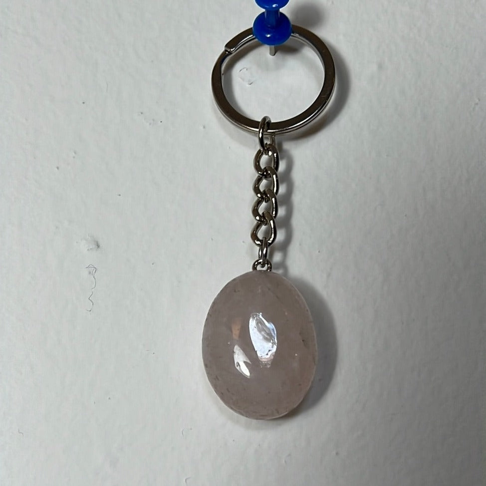 rose quartz keychain